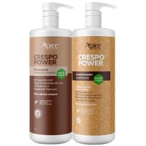 Kit Apse Crespo Power Shampoo + Condicionador Acidificante Hidratação Cabelo Profissional Litro