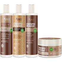 Kit Apse Crespo Power Shampoo Condicionador Mascara Gelatina Ativadora Completo Vegano