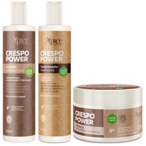 Kit Apse Crespo Power Shampoo + Condicionador + Mascara Umectante Nutritiva Cabelo Vegano