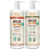 Kit Apse Shampoo 1L e Creme de Pentear 1L Africa Baobá Desembaraça Hidrata Defini os Cachos Proporciona Maciez e Brilho