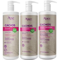 Kit Apse Shampoo + Condicionador + Ativador De Cachos Tratamento Capilar Cacheado Profissional Litro