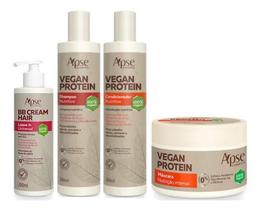 Kit Apse Vegan Protein 4 Prod - Shampoo E Condicionador Máscara E BB Cream