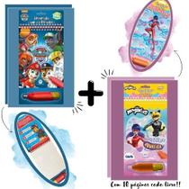 Kit Aquabook Aventura Heroica Ladybug & Patrulha Canina
