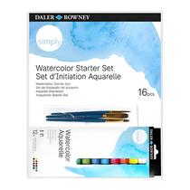 Kit Aquarela Daler Rowney Tinta + Pincel + Painel - 16 Peças