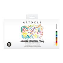 Kit Aquarela em Pastilha Matiz Caixa com 12 Cores Artools