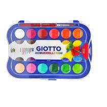 Kit Aquarela Pastilha 24 Cores Intensas Com Pincéis Giotto