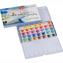 Kit Aquarelas Nevskaya White Nights Estojo Metal C/ 35 Pastilhas