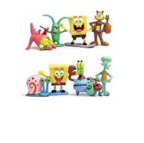 Kit Aquário Enfeites 7 Bonecos Bob Esponja Fenda Do Biquíni