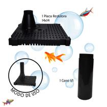 Kit Aquarismo - 1 Placa Redutora 14x14 + 1 Cano 1/1 Aquarios e Lagos