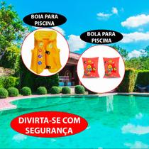 Kit Aquático Infantil Colete Com 2 Boias De Braços Inflável