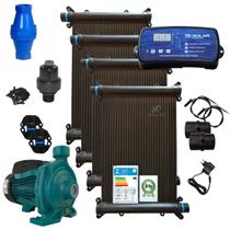 Kit Aquece Solar Piscina Completo 19 Placas + Motobomba - TS SOLAR