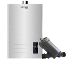 Kit Aquecedor De Água A Gás 26 Litros Inox + Filtro de Água - Komeco