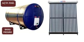 Kit Aquecedor Solar Boiler 400 Litros Aço Inox 316L e Coletor Vácuo 20 Tubos