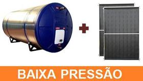 Kit Aquecedor Solar Com Boiler 300 Litros Aço 304 Nível com 2 placas 1,5x1m em cobre