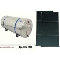 Kit Aquecedor Solar Com Boiler 300 Litros Aço 316 Nível com 2 placas 1,5x1m em cobre