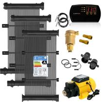 Kit Aquecimento Solar para Piscinas até 04m² ou 06 mil Litros TekSol com Controlador de Temperatura Bivolt e Motobomba