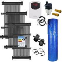 Kit Aquecimento Solar para Piscinas até 20m² ou 28 mil litros TekSol com Controlador de Temperatura Bivolt e Capa