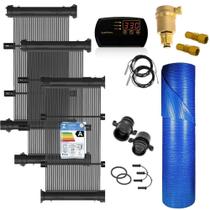 Kit Aquecimento Solar para Piscinas até 20m² ou 28 mil litros TekSol com Controlador de Temperatura Bivolt e Capa-