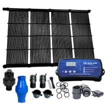 Kit aquecimento solar piscina 16 placas 2mt+ control+ valvs - Top Solar