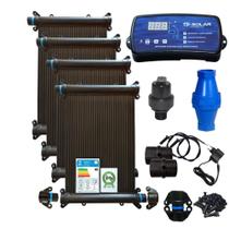 Kit aquecimento solar piscina 35 placas 5mt+ control+ valvs