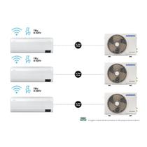 Kit Ar condicionados Split Inverter Samsung WindFree Connect Powervolt 3x12.000 BTUs Frio Bivolt