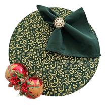 Kit Arabesco Natal 12 Lugar Capa Sousplat Base Guardanapo PG