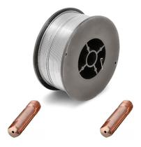 Kit Arame Solda Mig Revestido Uso Sem Gás 0,8mm E71t-sg Rolo 1kg - Galzer + 2 Bicos 0,8mm