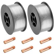 Kit Arame Solda Mig Revestido Uso Sem Gás 0,8mm E71T-SG Rolo 1kg - Galzer + 6 Bicos 0,8mm