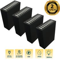 Kit Arandela Duo Led 4w Ip65 3000k Preto 2 Fachos Duplo Kit Arandela Duo Led 4w Ip65 3000k Preto 2 Fachos Duplo
