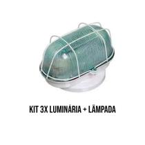 Kit Arandela Luminaria Externa 60w 110/220v Branco Com Lâmpada 9w - 3 unidades