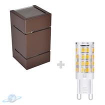 Kit Arandela Marrom 2 Frisos 2 Fachos + Lâmpada G9 BQ 3000K Kit Arandela Marrom 2 Frisos 2 Fachos + Lâmpada G9 BQ 3000K