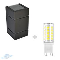 Kit Arandela Preta 2 Frisos 2 Fachos + Lâmpada G9 BF 6000K Kit Arandela Preta 2 Frisos 2 Fachos + Lâmpada G9 BF 6000K