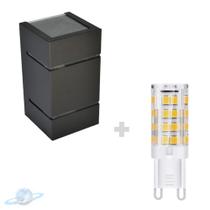 Kit Arandela Preta 2 Frisos 2 Fachos + Lâmpada G9 BQ 3000K Kit Arandela Preta 2 Frisos 2 Fachos + Lâmpada G9 BQ 3000K