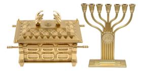 Kit Arca Da Aliança Grande + Candelabro Menorah Fé Plástico