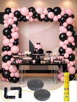 Kit Arco de Balões 6,5m Ajustavel Base Cano Adaptador Trave