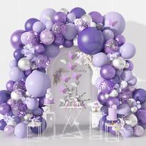 Kit Arco de Balões Amandir Purple para Festa de Menina Borboleta