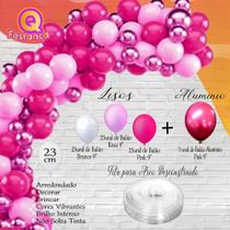 Kit Arco Desconstruído Decoração 81 itens Rosa e Branco - Festas com Balões Eventos Balada Premium. - Open