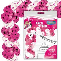 Kit Arco Fácil com Bexiga Decorativa Temática para Comemorações - Barbie - 48 Unidades - Festcolor