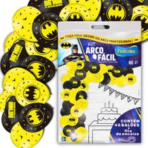 Kit Arco Fácil com Bexiga Decorativa Temática para Comemorações - Batman - 48 Unidades - Festcolor
