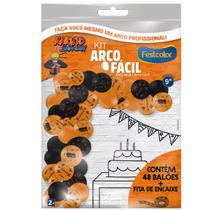 Kit Arco Fácil com Bexiga Decorativa Temática para Comemorações - Naruto - 48 Unidades - Festcolor