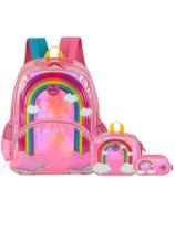 Kit Arco Íris Mochila de Costas + Lancheira + Estojo Triplo Kit Arco Íris Mochila de Costas + Lancheira + Estojo Triplo