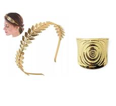 Kit Arco Tiara Coroa Deusa Grega C/ 1 Bracelete