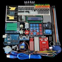 Kit Arduino Uno R3 com Suporte para Placa de Ensaio, Motor de Passo, Servo e LCD 1602