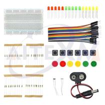 Kit Arduino UNO R3 Mini Starter - LED, Jumper, Botão, Breadboard - Ideal para Iniciantes