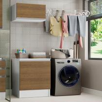 Kit Área De Madesa Topazio 60 Cm Com Armário E Balcão Branco/rustic