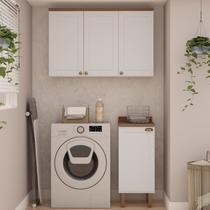 Kit Área de Serviço com 2 Módulos com Portas Provençais para Lavanderia 100% Mdf