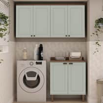 Kit Área de Serviço com 3 Módulos com Portas Provençais para Lavanderia 100% Mdf Kit Área de Serviço com 3 Módulos com Portas Provençais para Lavanderia 100% Mdf