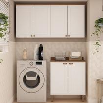 Kit Área de Serviço com 3 Módulos com Portas Provençais para Lavanderia 100% Mdf Kit Área de Serviço com 3 Módulos com Portas Provençais para Lavanderia 100% Mdf