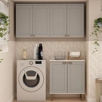 Kit Área de Serviço com 3 Módulos com Portas Provençais para Lavanderia 100% Mdf Kit Área de Serviço com 3 Módulos com Portas Provençais para Lavanderia 100% Mdf