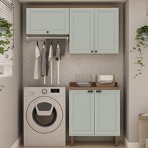 Kit Área de Serviço com 3 Módulos com Portas Provençais para Lavanderia 100% Mdf Kit Área de Serviço com 3 Módulos com Portas Provençais para Lavanderia 100% Mdf